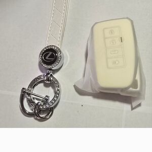 Silver Keychain with Black Accent